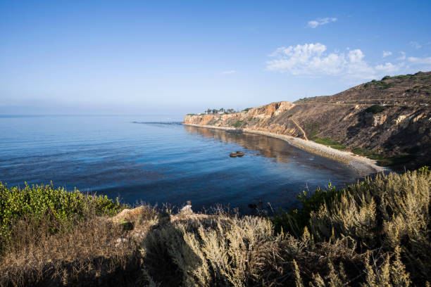 Pelican Cove and Point Vicente California Scenic coast view of Pelican Cove and Point Vicente in Rancho Palos Verdes Estates near Los Angeles California. rancho palos verdes stock pictures, royalty-free photos & images
