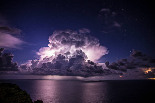 istock cumulonimbus cloud during a storm discharging water over the Mediterranean 1284433666