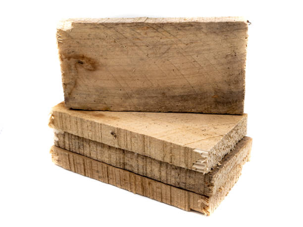 istock Wooden boards isolated on white background 1284436871
