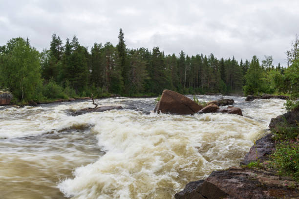 istock Whitewater in Torne river in Norrbotten Sweden. 1284440248