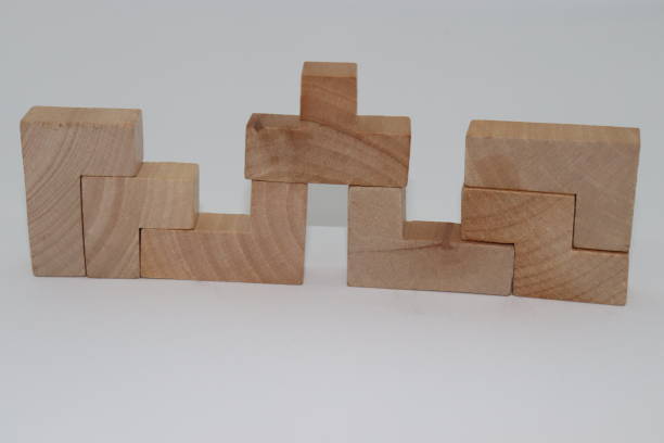 istock Structure depiction made of small wooden bllocks 1284441775