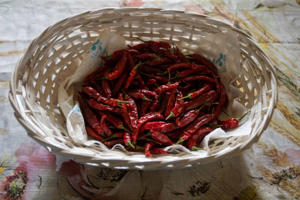 Red peppers in farmer’s market