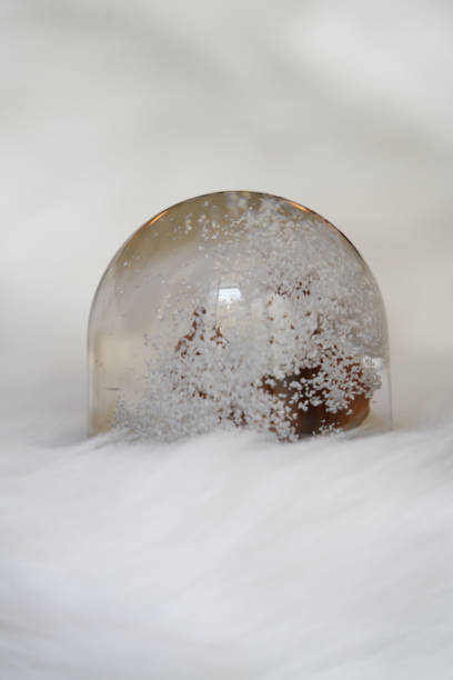 istock Christmas snow globe. Glass crystal ball with snow 1284443135