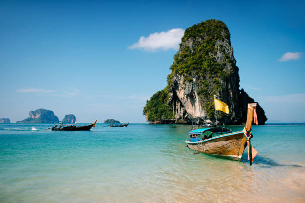 istock Boat on the asian beach 1284444578