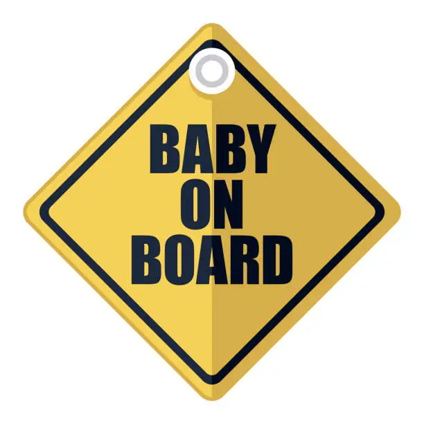 Vector illustration of Baby On Board Icon on Transparent Background