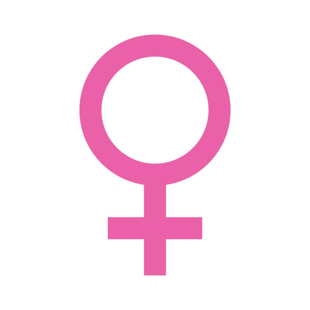 Female Symbol on Transparent Background A flat design icon on a transparent background (can be placed onto any colored background). File is built in the CMYK color space for optimal printing. Color swatches are global so it’s easy to change colors across the document. No transparencies, blends or gradients used. womens issues stock illustrations