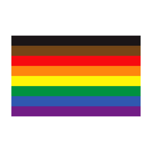 People of Color Inclusive Pride Flag on Transparent Background A flat design icon on a transparent background (can be placed onto any colored background). File is built in the CMYK color space for optimal printing. Color swatches are global so it’s easy to change colors across the document. No transparencies, blends or gradients used. pride flag stock illustrations