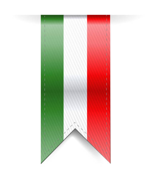 Italian flag banner illustration design vector art illustration