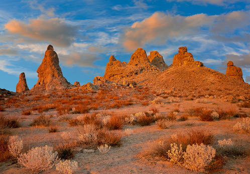 The eerie and unique landscape of the Trona Pinnacles 
located in the upper Mojave Desert in Southern California.