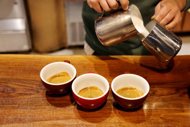 istock Barista make coffee cup latte art 1284458490