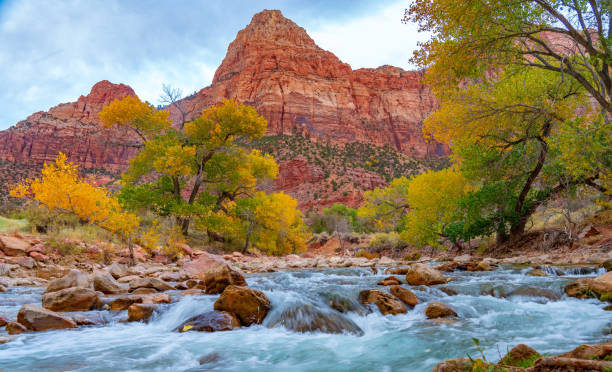 istock The Virgin Riverr Cascades in Front of Bridge Mountain 1284463052