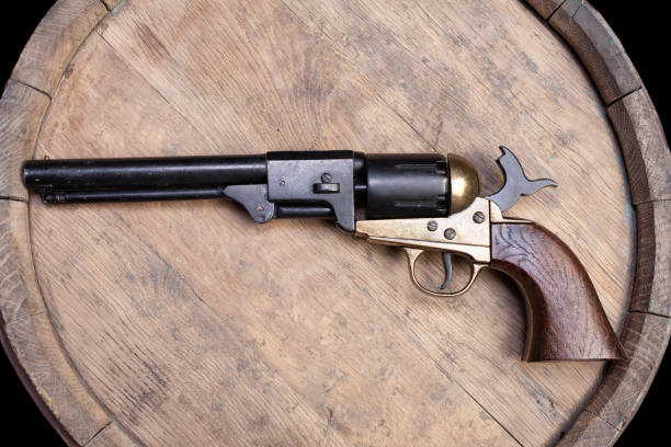 old west weapon - percussion army revolver - 1866 imagens e fotografias de stock