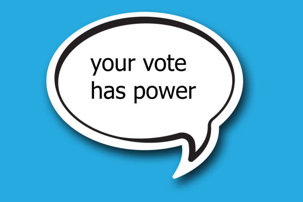 istock your vote has power word written talk bubble 1284469740