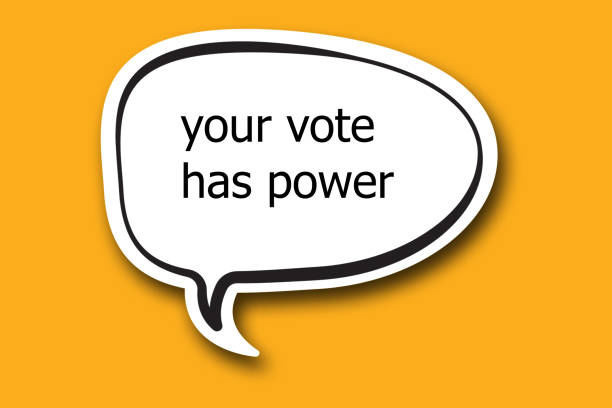 istock your vote has power word written talk bubble 1284469741