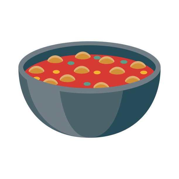 bildbanksillustrationer, clip art samt tecknat material och ikoner med harira (marockanska tomat kikärtssoppa) ikon på transparent bakgrund - tomatsoppa