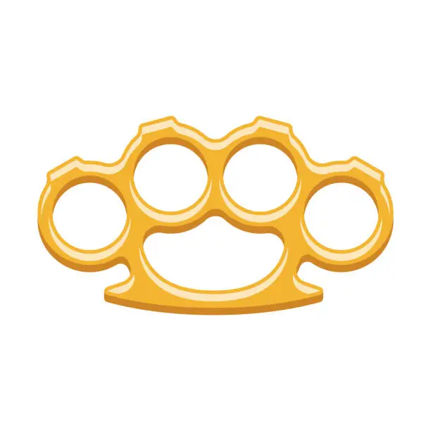 Vector illustration of Brass Knuckles Icon on Transparent Background