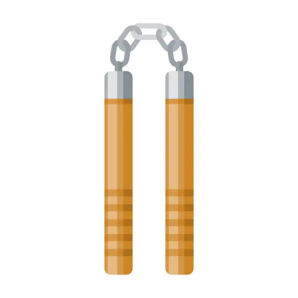 Vector illustration of Nunchaku Icon on Transparent Background