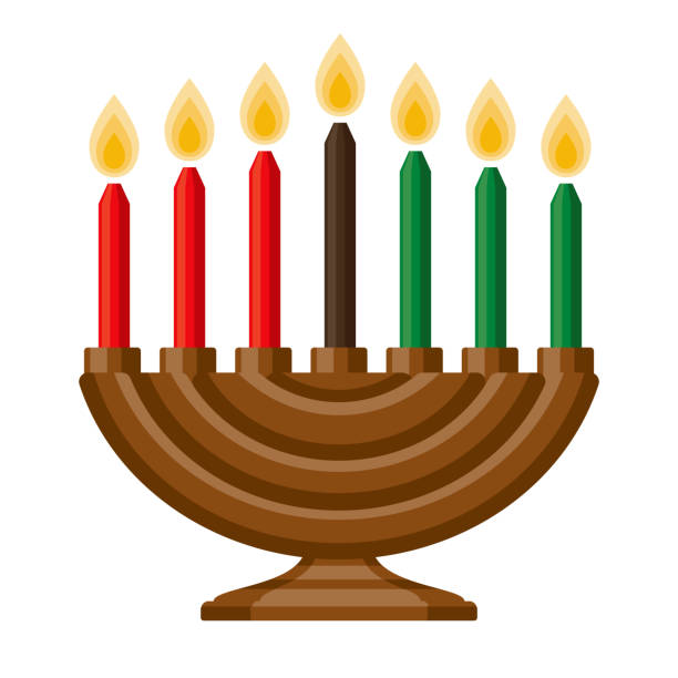 mishumaa saba kwanzaa icon auf transparentem hintergrund - kinara stock-grafiken, -clipart, -cartoons und -symbole