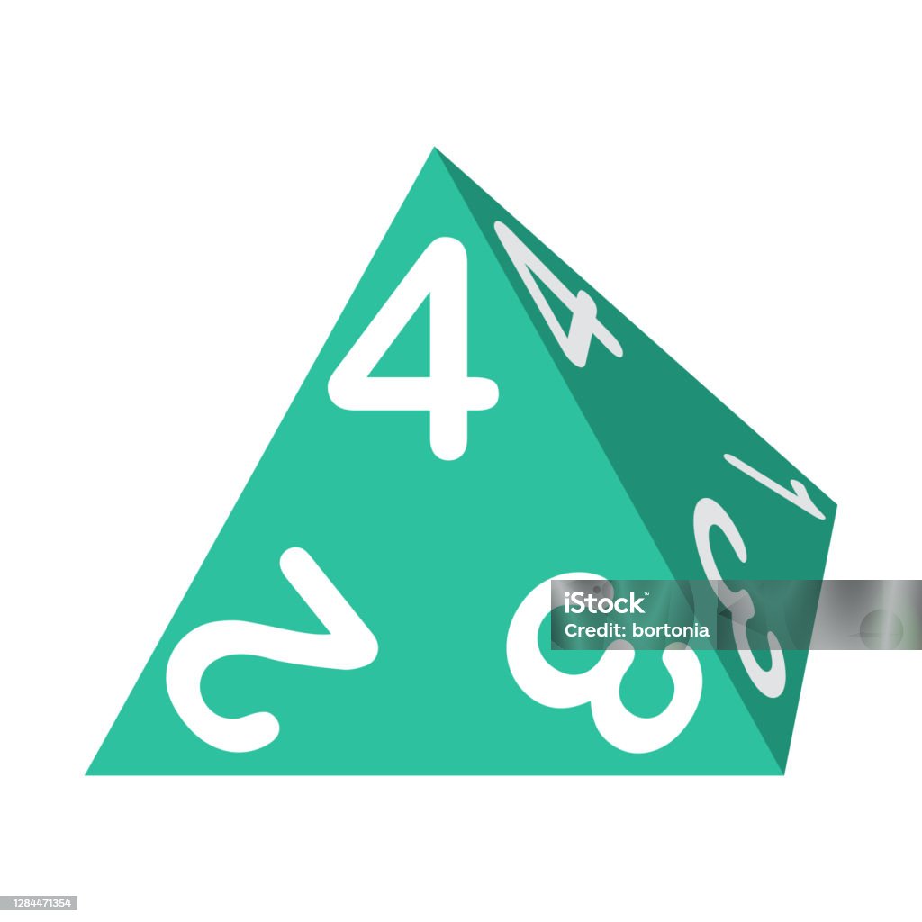 D4 Dice Icon On Transparent Background Stock Illustration