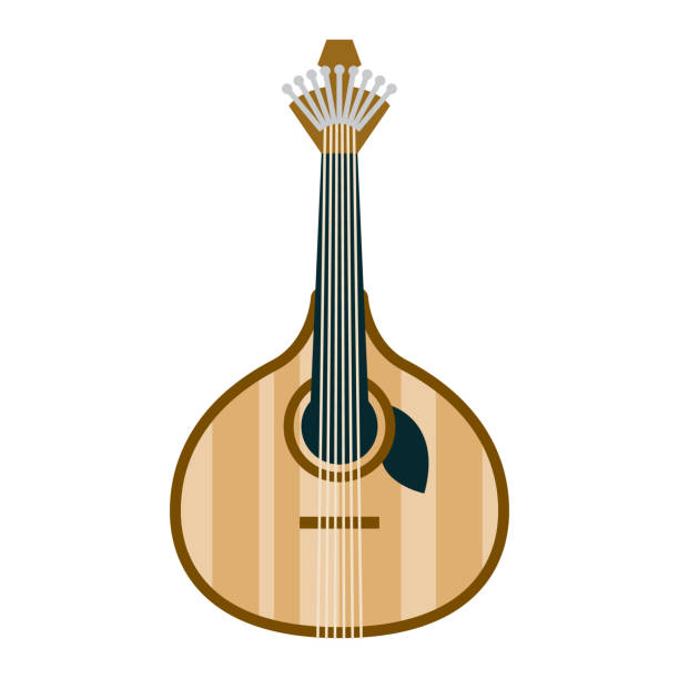 투명 배경에 포르투갈어 기타 아이콘 - portuguese guitar stock illustrations