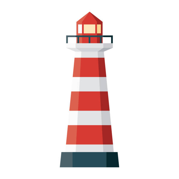 ilustraciones, imágenes clip art, dibujos animados e iconos de stock de icono del faro de praia da barra sobre fondo transparente - faro estructura de edificio