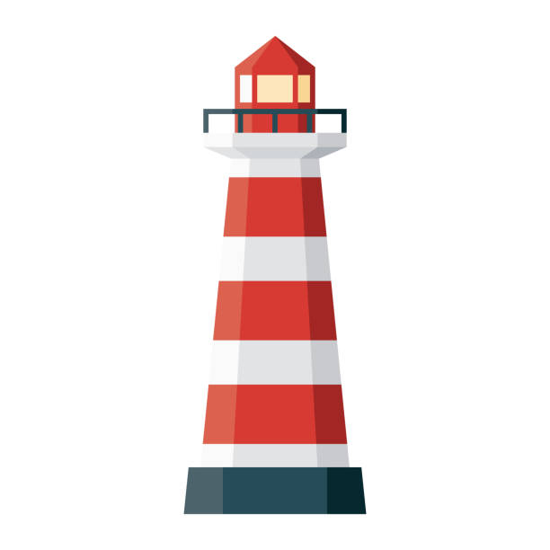 Praia da Barra Lighthouse Icon on Transparent Background A flat design icon on a transparent background (can be placed onto any colored background). File is built in the CMYK color space for optimal printing. Color swatches are global so it’s easy to change colors across the document. No transparencies, blends or gradients used. lighthouse stock illustrations