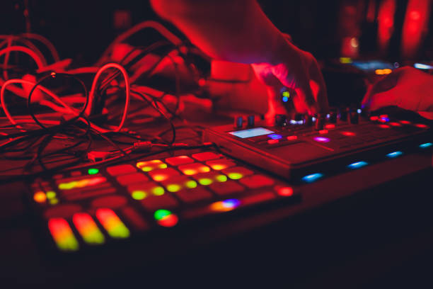 istock Close up view of professional DJ console. 1284472931