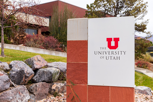 Salt Lake City, UT / USA - November 6, 2020: The University of Utah sign
