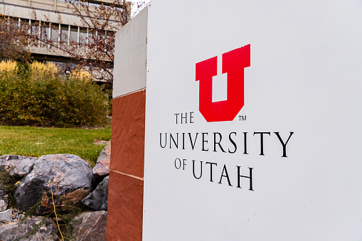Salt Lake City, UT / USA - November 6, 2020: Sign for the University of Utah