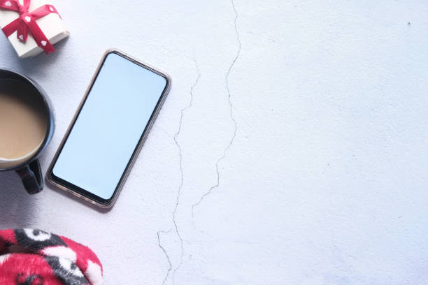 istock flat composition of smart phone and coffee on table 1284491089