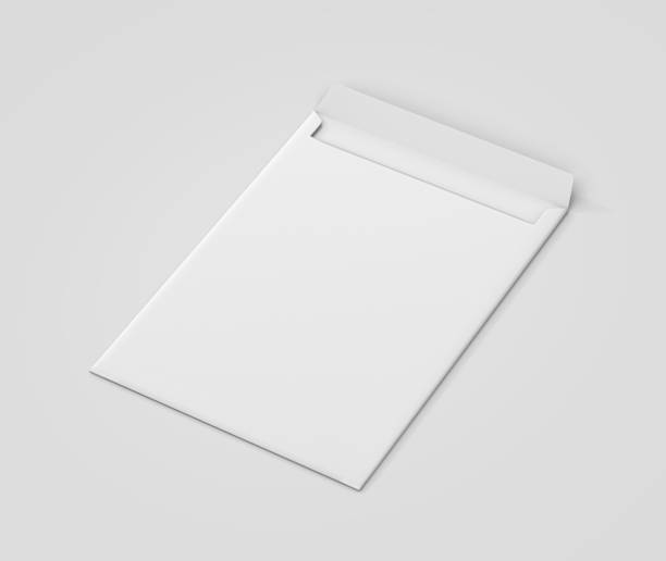 istock Realistic White Envelope C4/A4 mockup, Blank letter paper, c4 a4 c3 a3 template 3d Rendering isolated on light gray background 1284494149