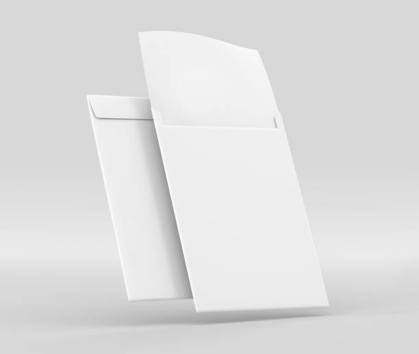 istock Realistic White Envelope C4/A4 mockup, Blank letter paper, c4 a4 c3 a3 template 3d Rendering isolated on light gray background 1284494153