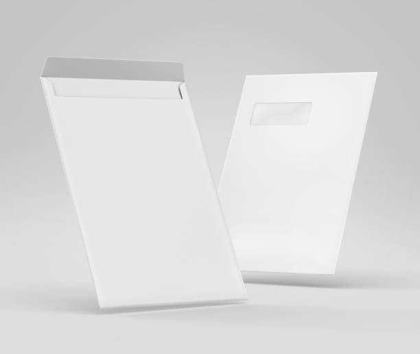 istock Realistic White Envelope C4/A4 mockup, Blank letter paper, c4 a4 c3 a3 template 3d Rendering isolated on light gray background 1284494169