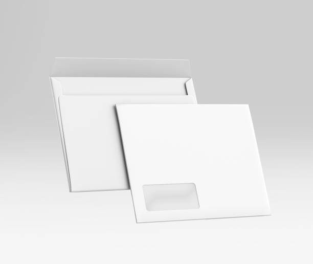istock Realistic White Envelope C5/C6 mockup, Blank letter paper, c5 c6 template 3d Rendering isolated on light gray background 1284494739