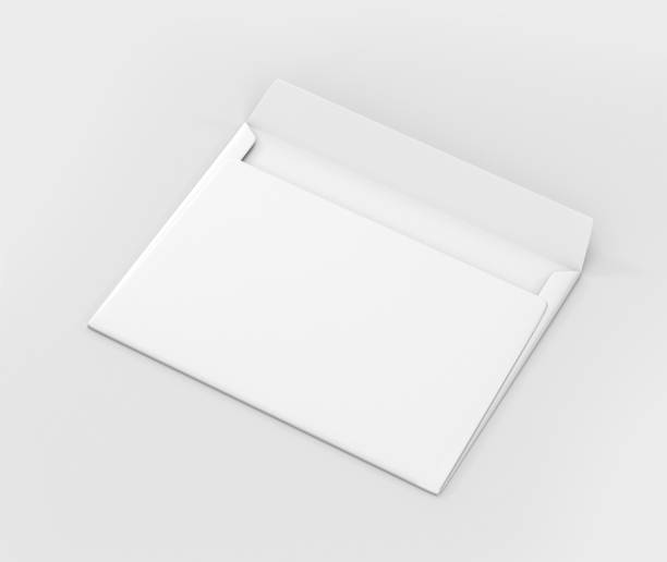 istock Realistic White Envelope C5/C6 mockup, Blank letter paper, c5 c6 template 3d Rendering isolated on light gray background 1284494742
