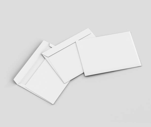 istock Realistic White Envelope C5/C6 mockup, Blank letter paper, c5 c6 template 3d Rendering isolated on light gray background 1284494749