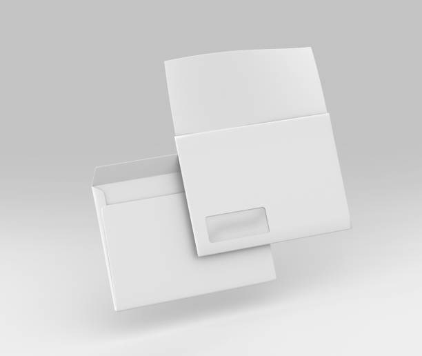 istock Realistic White Envelope C5/C6 mockup, Blank letter paper, c5 c6 template 3d Rendering isolated on light gray background 1284494750