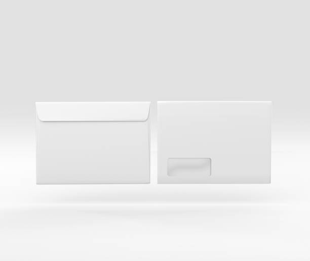 istock Realistic White Envelope C5/C6 mockup, Blank letter paper, c5 c6 template 3d Rendering isolated on light gray background 1284494753