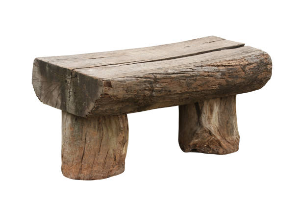 istock Garden bench weathered timber chair 1284497019