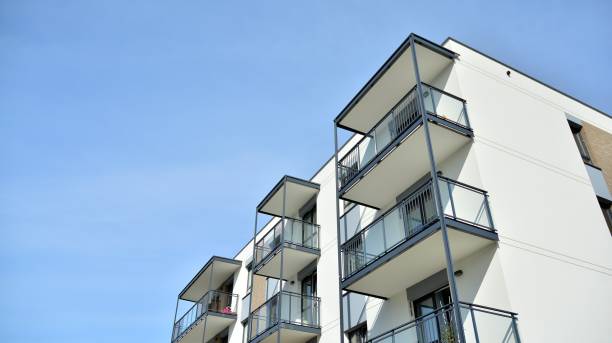 istock Architectural details of modern apartment building. 1284505721