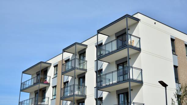 istock Architectural details of modern apartment building. 1284506605