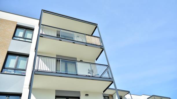 istock Architectural details of modern apartment building. 1284506632