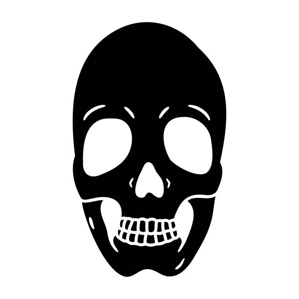 ilustrações de stock, clip art, desenhos animados e ícones de human skull flat icon isolated on white background. - pop art skull backgrounds pattern