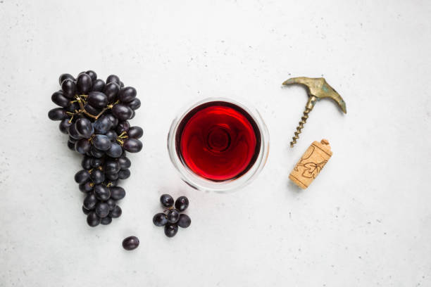 Red wine and ripe grapes
