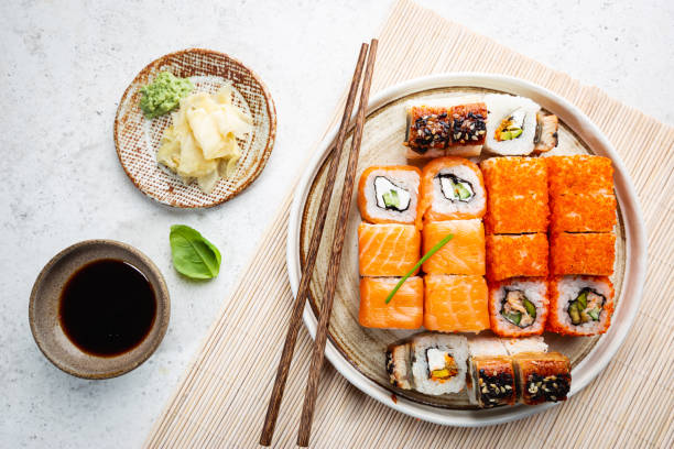 istock Set of sushi and maki 1284514324