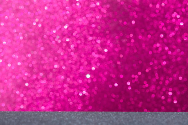 istock Defocused abstract pink and silver gradient glitter sparkle background. Party  invitation. 1284514856