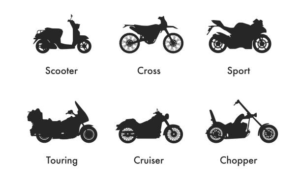 illustrazioni stock, clip art, cartoni animati e icone di tendenza di modello di logo vettoriale icona moto. - motocross engine motorcycle extreme sports