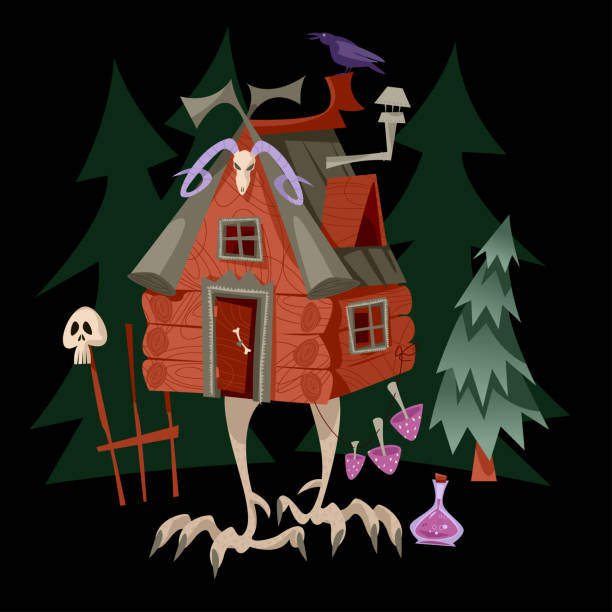Baba Yaga House Old Witch From Slavic Folklore Fairytale Hut Standing On  Chicken Legs Stock Illustration - Download Image Now - iStock