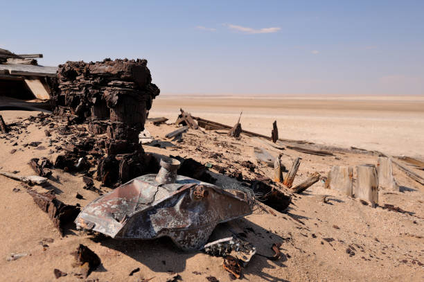 istock An old rusted truck engine block going nowhere on the desolate mining fields in the Namib desert 1284524415