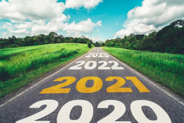 istock 2021 New Year road trip travel and future vision concept . 1284525509